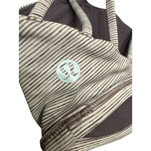 Lululemon Free To Be Wild Bra Light A/B Sz 4 Purple Gray Stripes - Picture 3 of 4